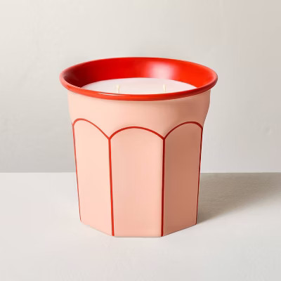 Arch Embossed Ceramic Berry Leaf and Lemon Jar Candle Coral 12oz - Hearth & Hand™ with Magnolia | Target