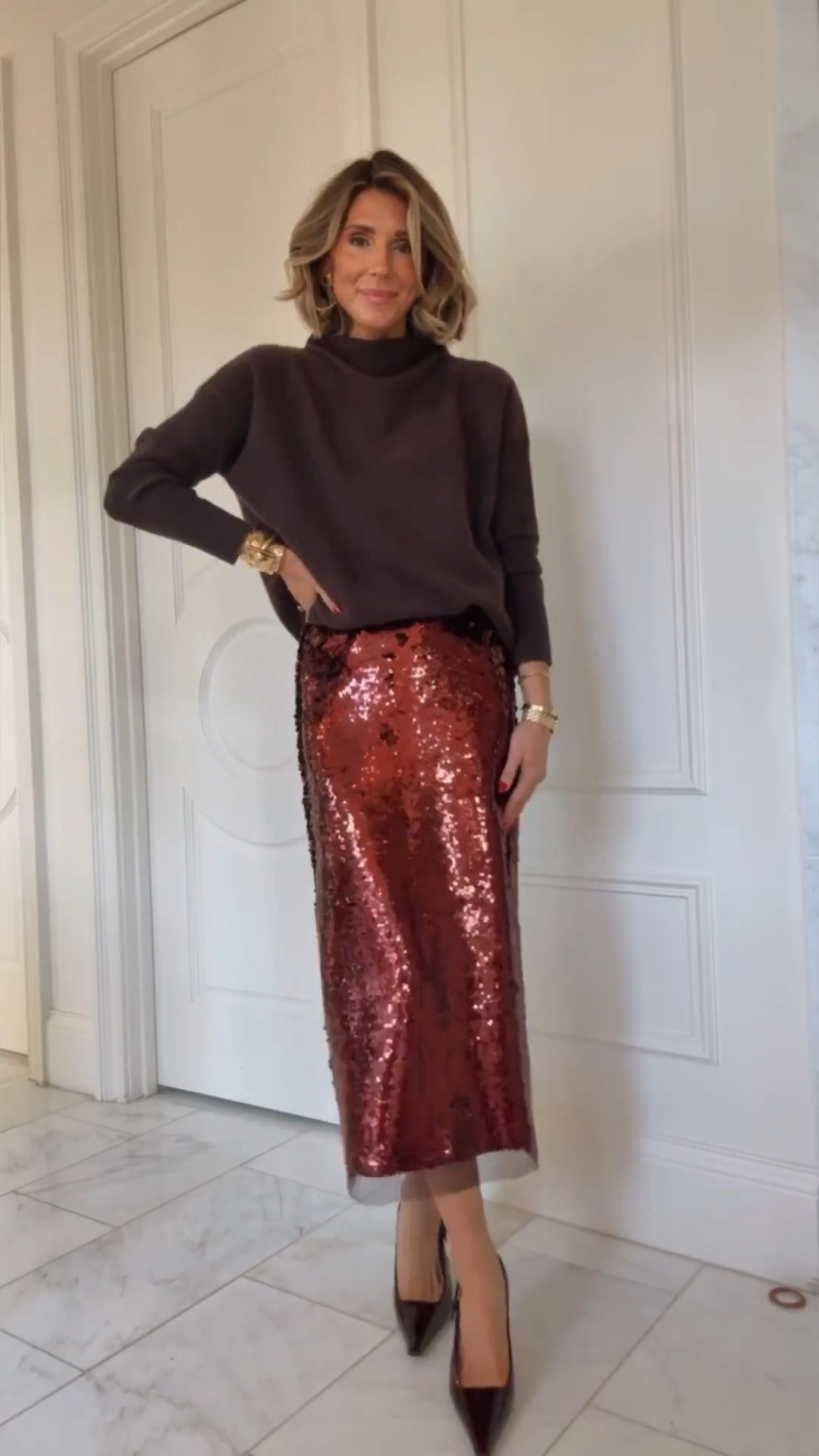 What I would wear to a favorite things party, holiday party - fits tts wearing size xs in top and skirt.

#LTKgrwm #LTKootd #LTKHoliday