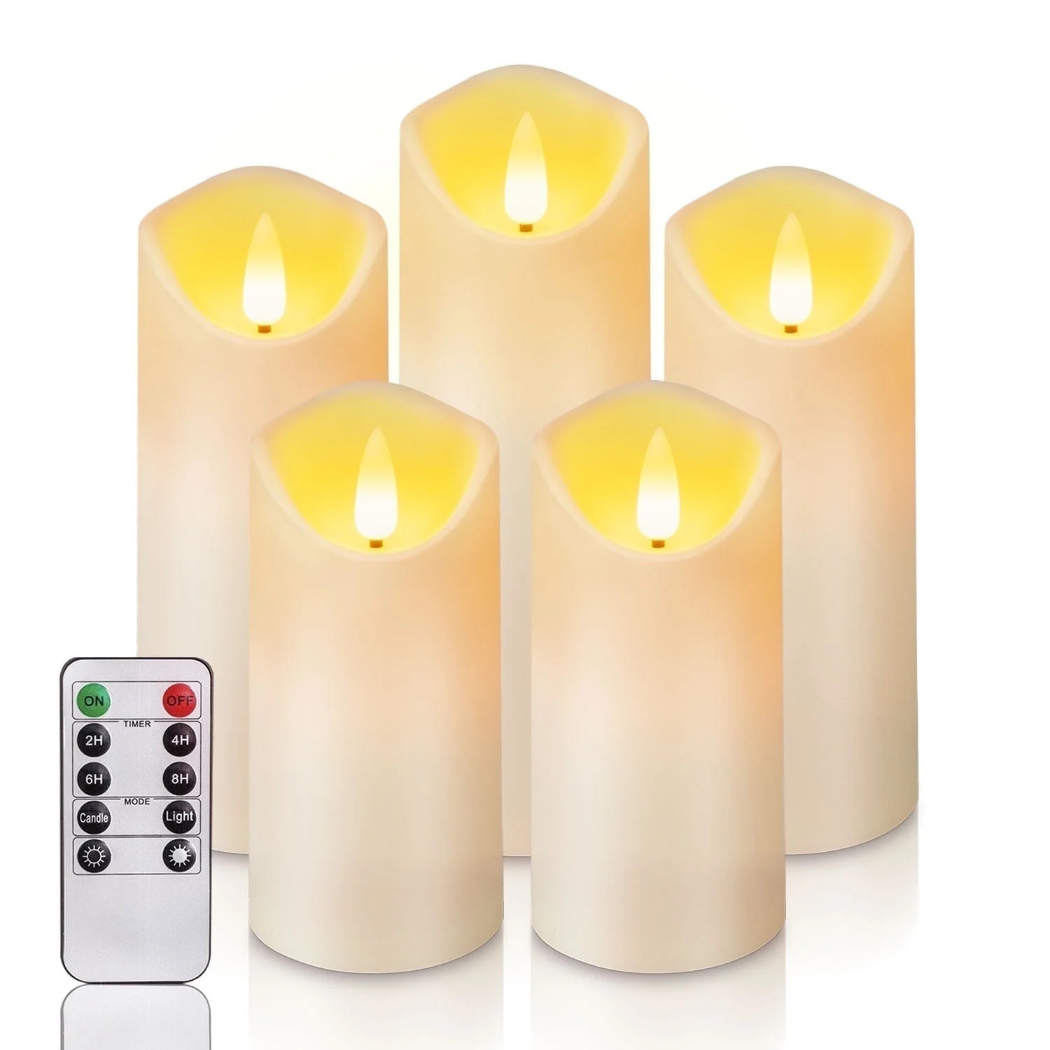Homemory 5Pcs Flameless Pillar Candles with Remote,LED Candles, Battery Operated Candles with Rem... | Walmart (US)