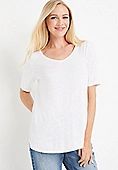 24/7 Olivia Solid V Neck Tunic Tee | Maurices