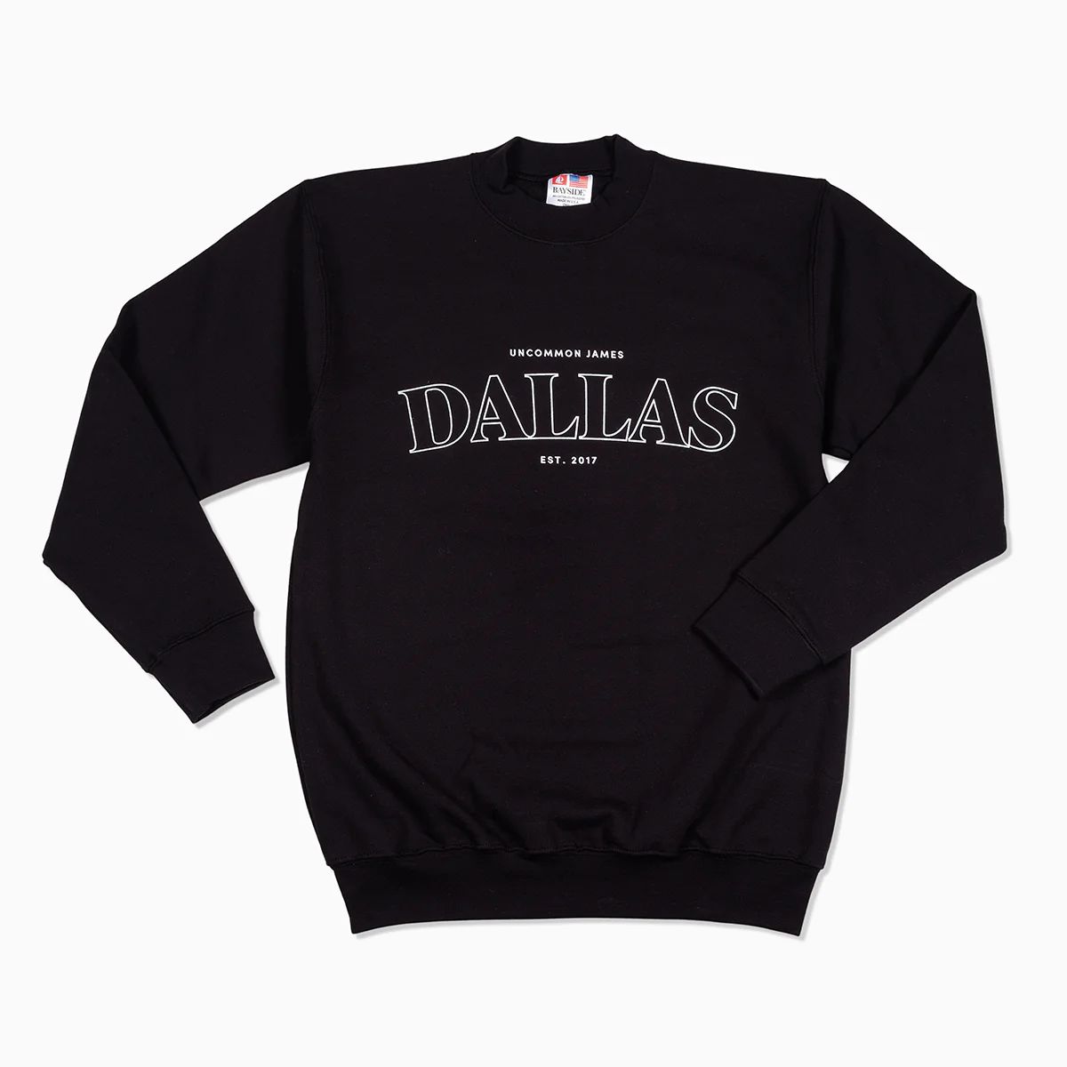 Dallas Crewneck Sweatshirt in Black and Ash | Uncommon James | Uncommon James