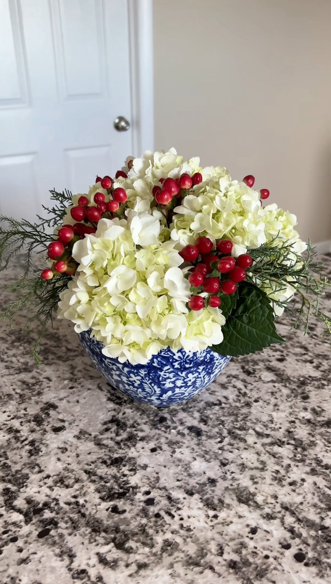 I made a festive floral arrangement using this beautiful chinoiserie vase ♥️

#LTKHome #LTKSeasonal #LTKHoliday