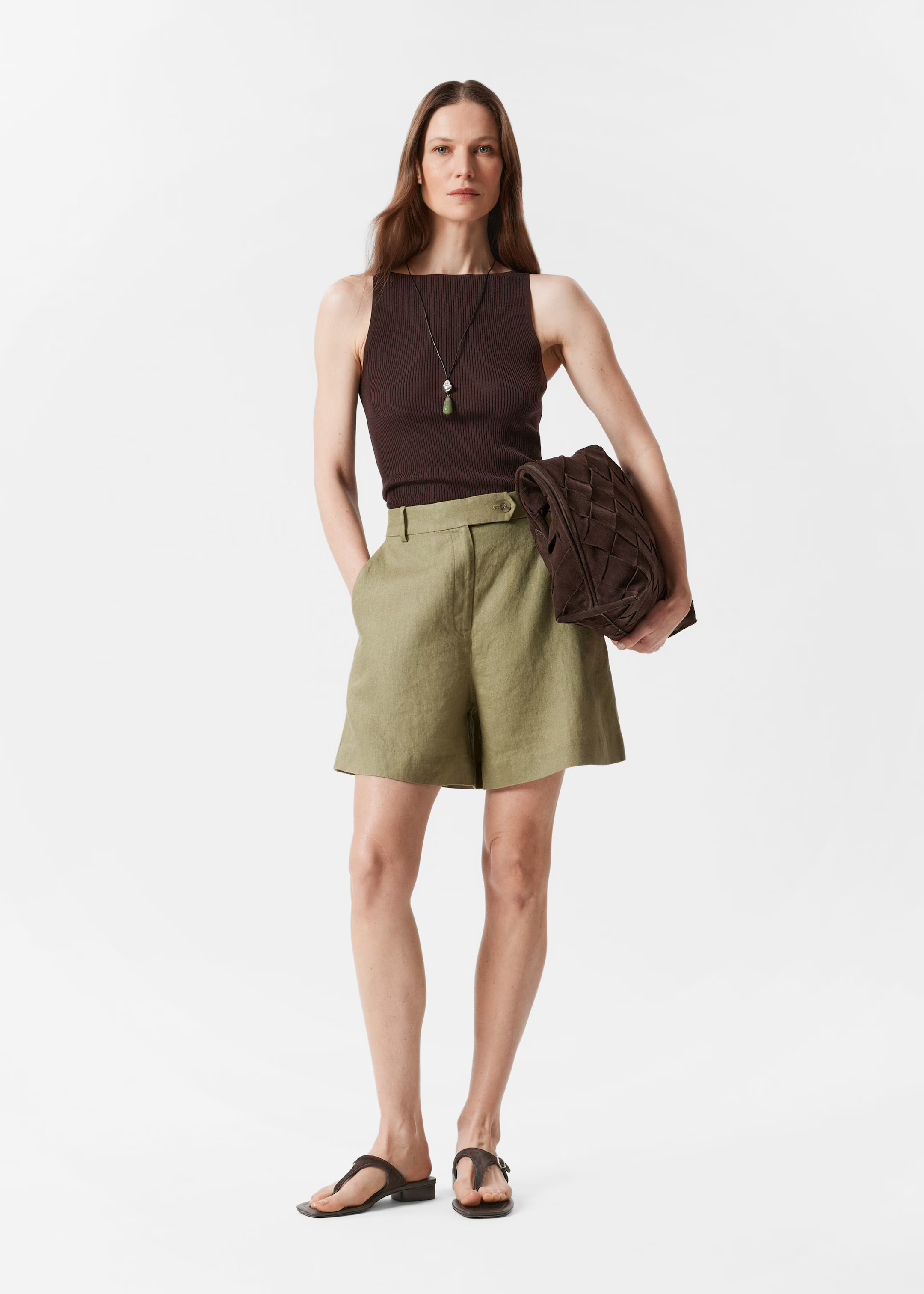 Linen Shorts - Khaki Green - Shorts - & Other Stories GB | & Other Stories UK