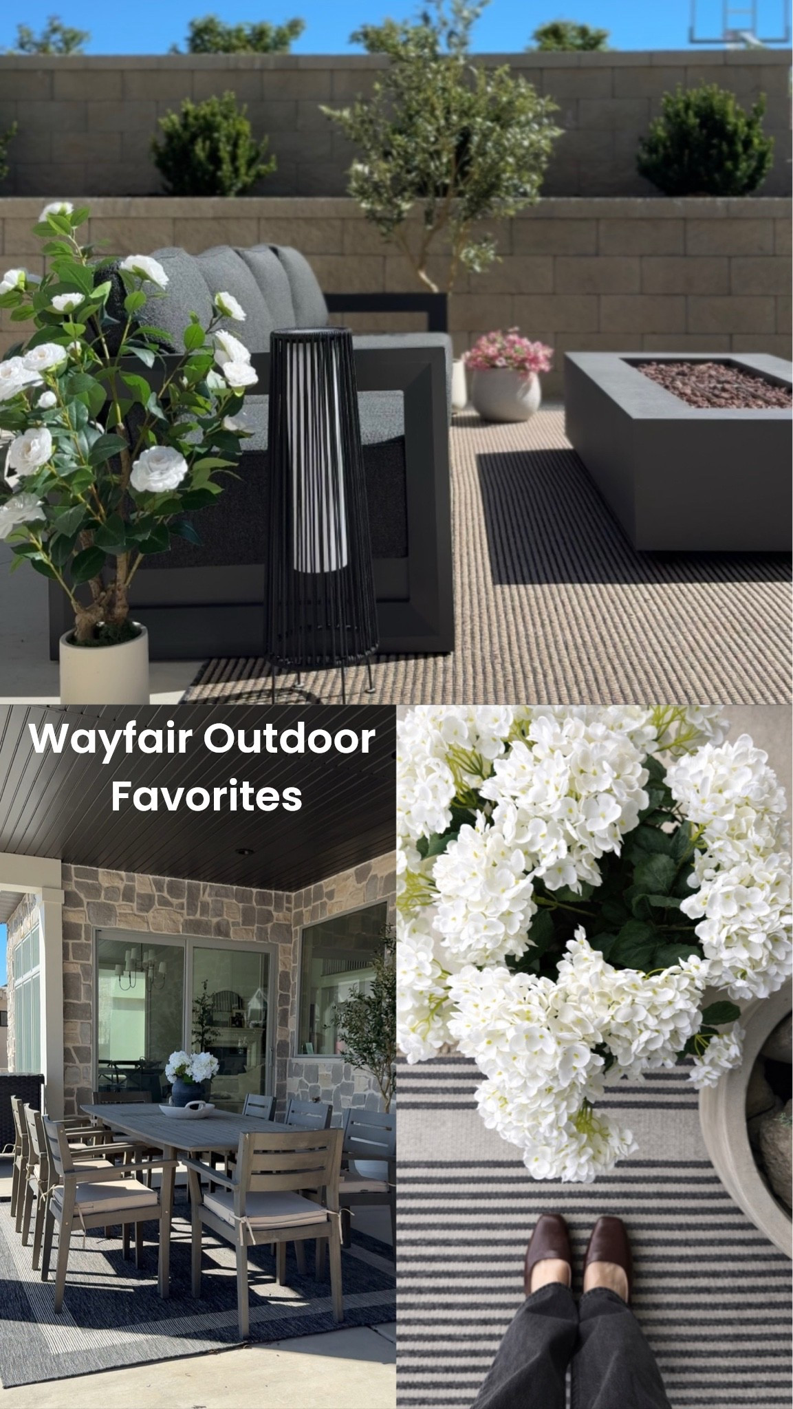 @wayfair is a one-stop shop to elevate your outdoor spaces for entertaining this year!

These Wayfair pieces completely changed the feel of our front porch to welcome guests, our patio conversation area, and our outdoor dining set up.  They made everything look more styled and intentional:

• Front porch planters that frame the entry and make the house feel welcoming before anyone even walks inside

• A wood patio dining set that instantly creates a place to gather for dinner outside

• An outdoor conversation area with gas fire pit for cozy conversations and memories in the making - a place for guests to sit, chat, and enjoy a s'more or two.

I love mixing pieces like these because they make the outside of our home feel just as designed and comfortable as the inside.

#wayfair #outdoor #wishyouwerehere #ad #wayfairpartner