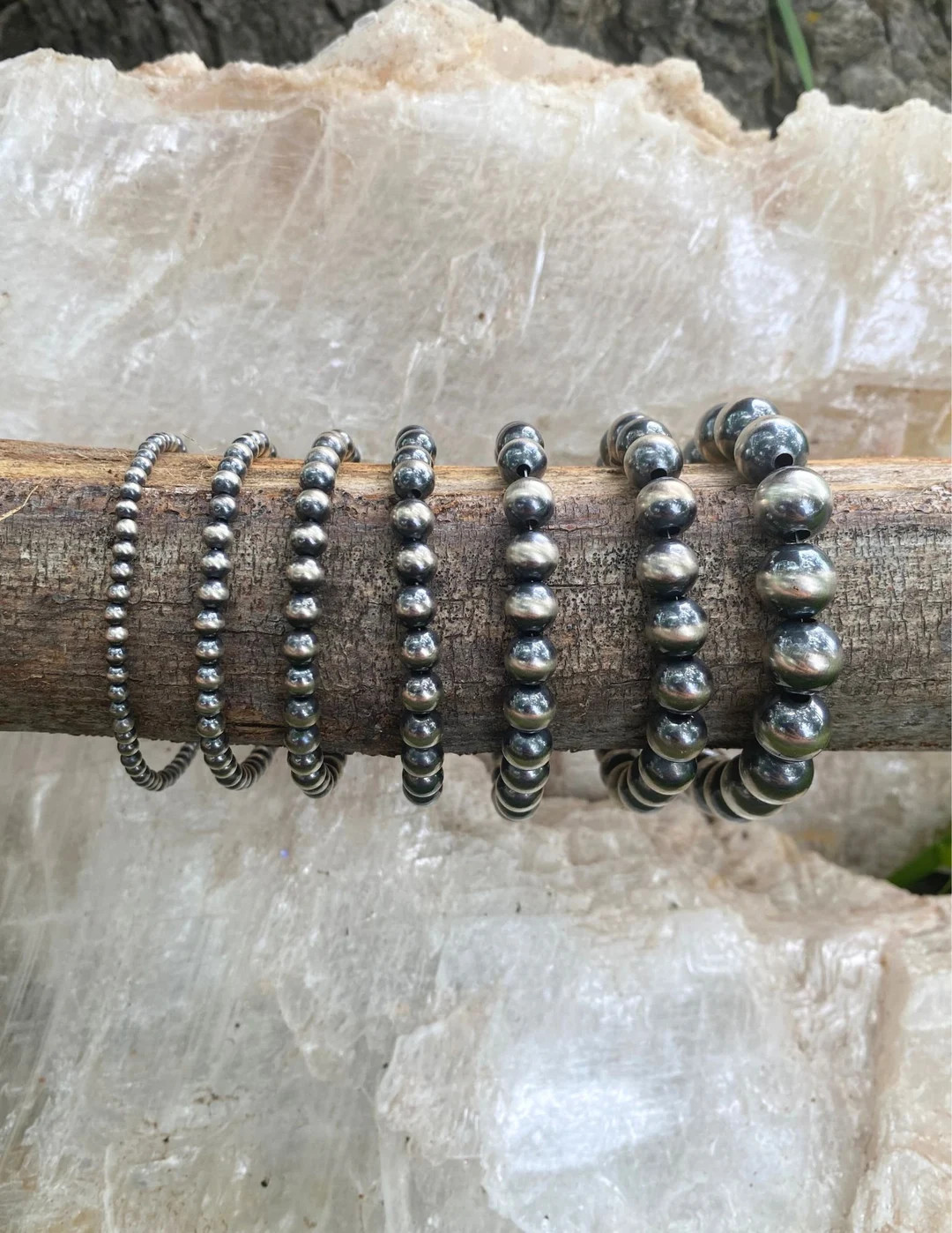 Sterling Silver .925 Navajo Pearl Bracelets, 6.5, 7, 7.5, 8 inches - 3mm, 4mm, 5mm, 6mm, 7mm, 8mm... | Etsy (US)