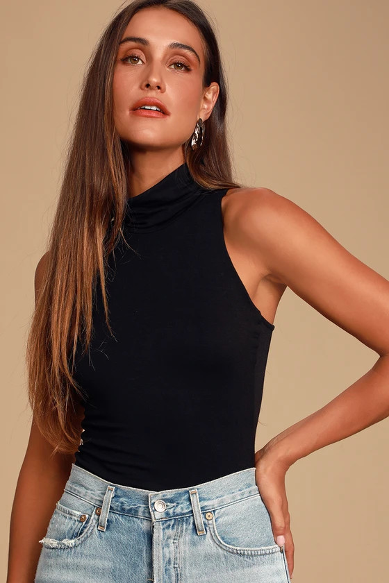 Alive and Kicking Black Sleeveless Turtleneck Top | Lulus (US)