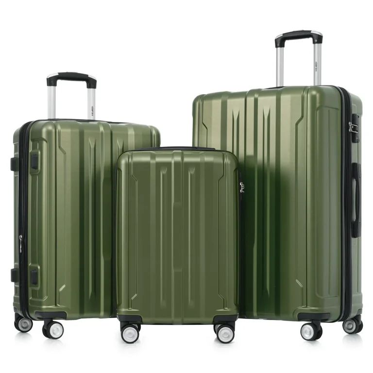 Luggage 3 Piece Set Suitcase, Expandable Lightweight Hardside Travel Suitcase with Spinner Wheels... | Walmart (US)