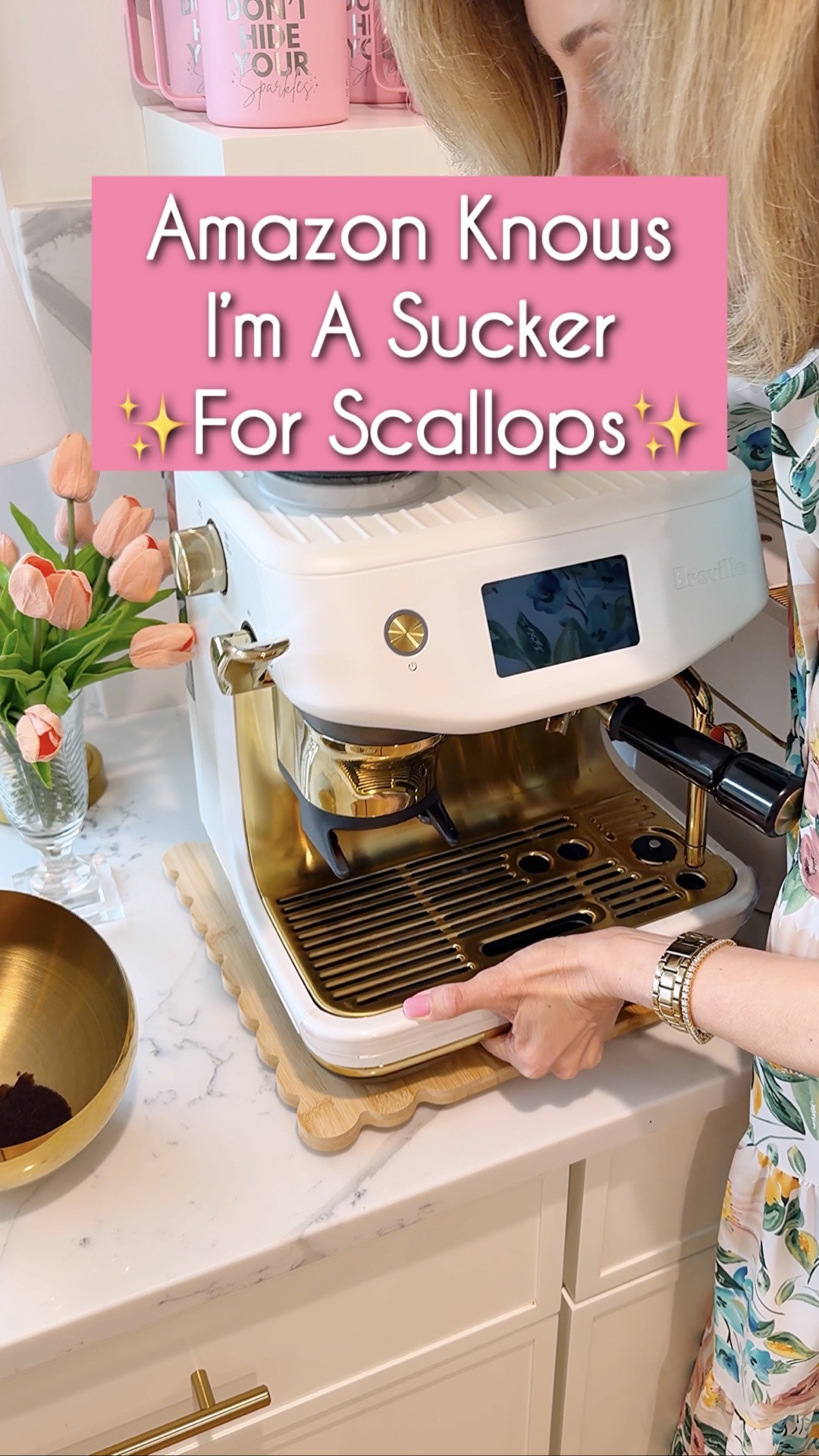 The cutest way to move your appliances without scratching your counters. I used it under my espresso maker, but it works beautifully under any coordinating appliance. This scalloped bamboo 360 slider pulls forward, slides back to clean underneath, and moves side‑to‑side. Such a good kitchen upgrade and makes everything look so much cuter on the counter.
#ltkfinds #amazonfinds #kitchenupgrade

#LTKHome #LTKHome #LTKSaleAlert #LTKOver40