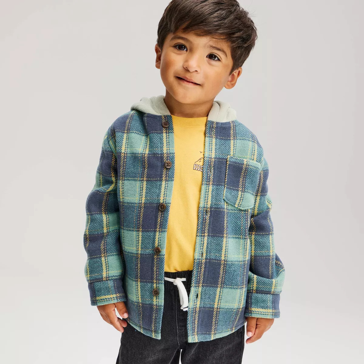 Toddler Fleece Lined Shacket Sweater - Cat & Jack™ Plaid 18M | Target