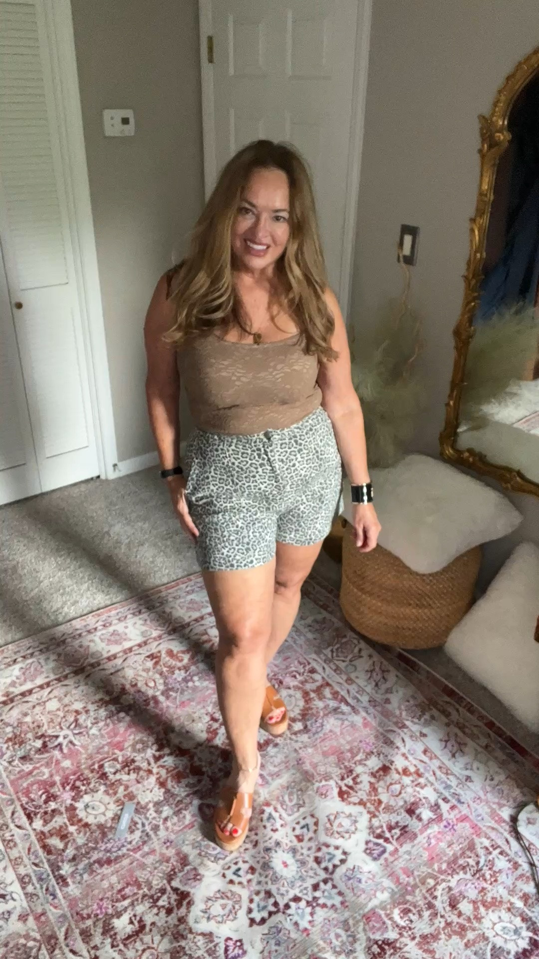 Faded denim leopard short with a flattering length and a beautiful lace fitted tank top. Summer looks

#LTKTravel #LTKOver40 #LTKSeasonal
