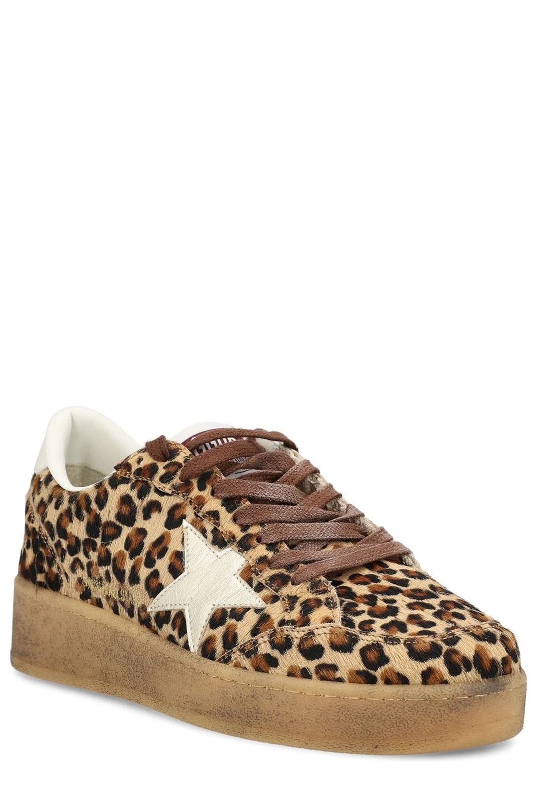 Golden Goose Deluxe Brand Ballstar Leopard Printed Sneakers | Cettire Global