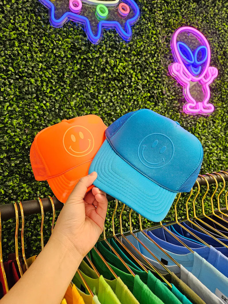 Smiley Face Foam Trucker Hat | Etsy (Global)