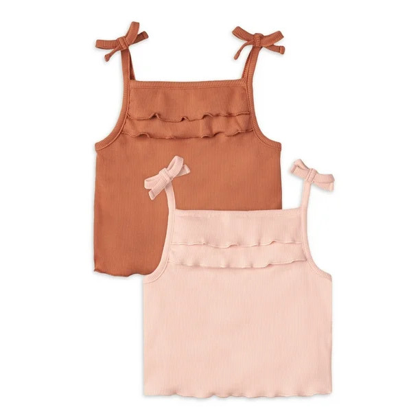 Modern Moments by Gerber Toddler Girl Ruffled Tank Top, 2-Pack, Sizes 12M-5T | Walmart (US)