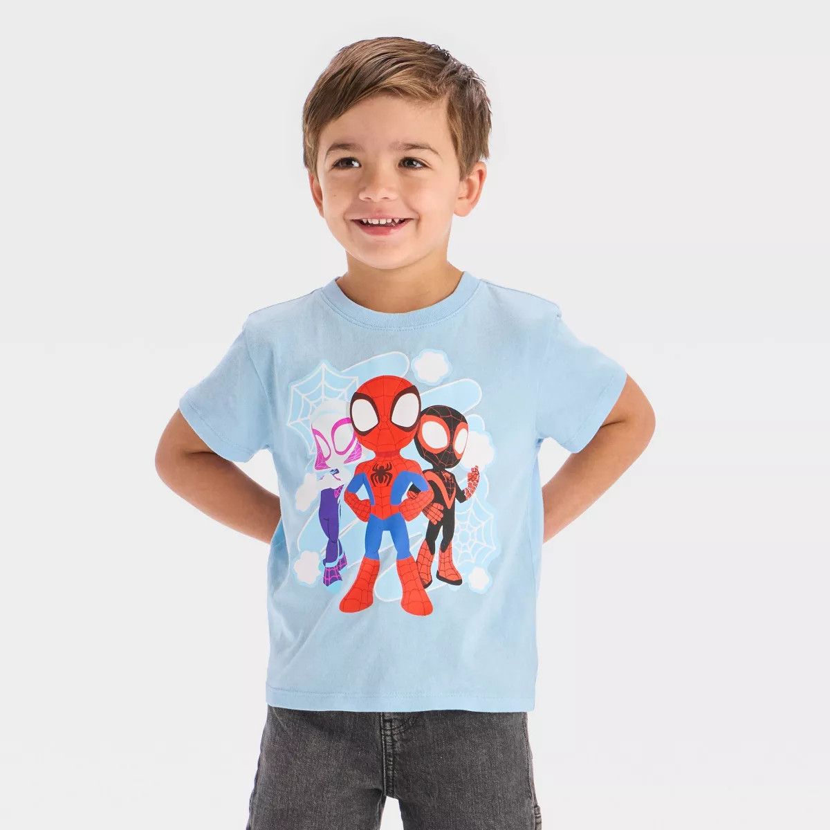 Toddler Boys' Marvel Spidey and His Amazing Friends T-Shirt - Light Blue 5T | Target