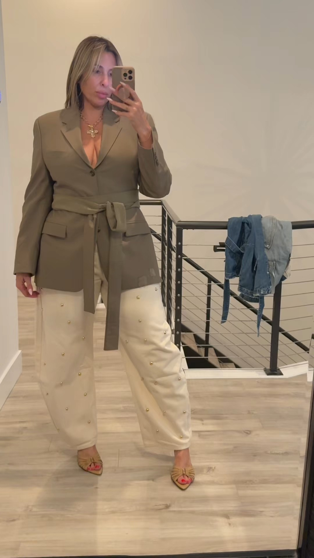 NYFW outfit that I never got to wear. 

embellished jeans size 12 (no stretch relaxed fit) 

blazer from shopiammi.com size M/L in tan. I would have preferred the L/XL for extra oversized fit. Also linked another blazer option. 

shows amazon (comfortable) 

#LTKMidsize #LTKNYFW #LTKStyleTip