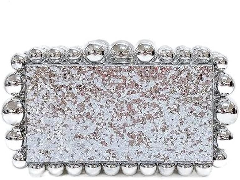 Acrylic Evening Clutch Bag for Women Pearl Acrylic Clutch Bag Glitter Marble Purse Handbag for We... | Amazon (US)