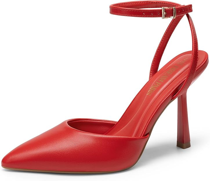 DREAM PAIRS High Heels for Women Closed Pointed Toe Dress Shoes for Women Ankle Strap Stiletto He... | Amazon (US)