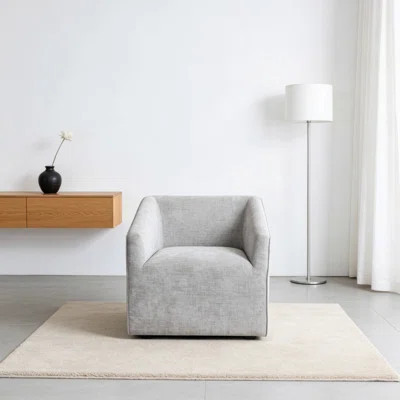 Nice Modern Upholstered Barrel Armchair With 360° Swivel, Premium Chenille Fabric, And High-Density Foam For Comfort | Wayfair North America