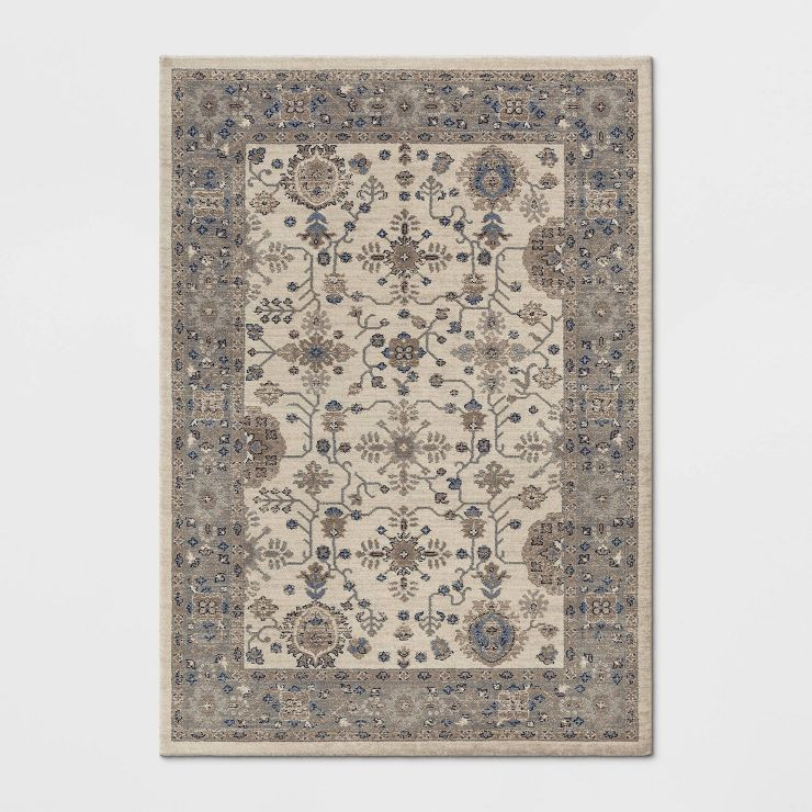 Jewel Boarder Persian Woven Rug Brown - Threshold™ | Target