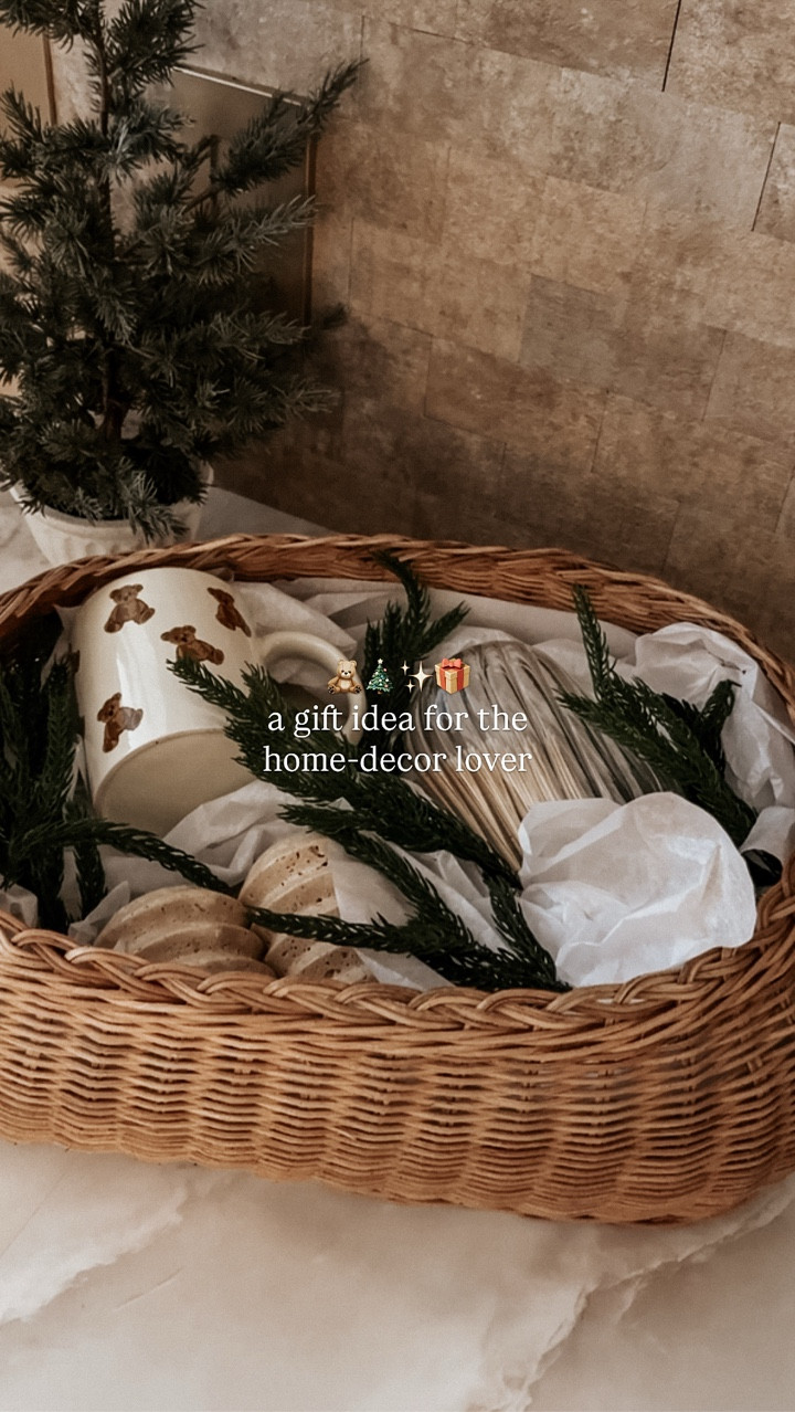 A gift for the home decor girlie in your life 🎁 

This scalloped box doubles as a storage piece, and I filled it with decor I genuinely use and adore: travertine candle holders, a pretty book, a match cloche, and a cozy little mug.

Such a beautiful, thoughtful gift for any home decor lover 🤎

#giftidea #giftsforher

#LTKHome #LTKGiftGuide #LTKHoliday