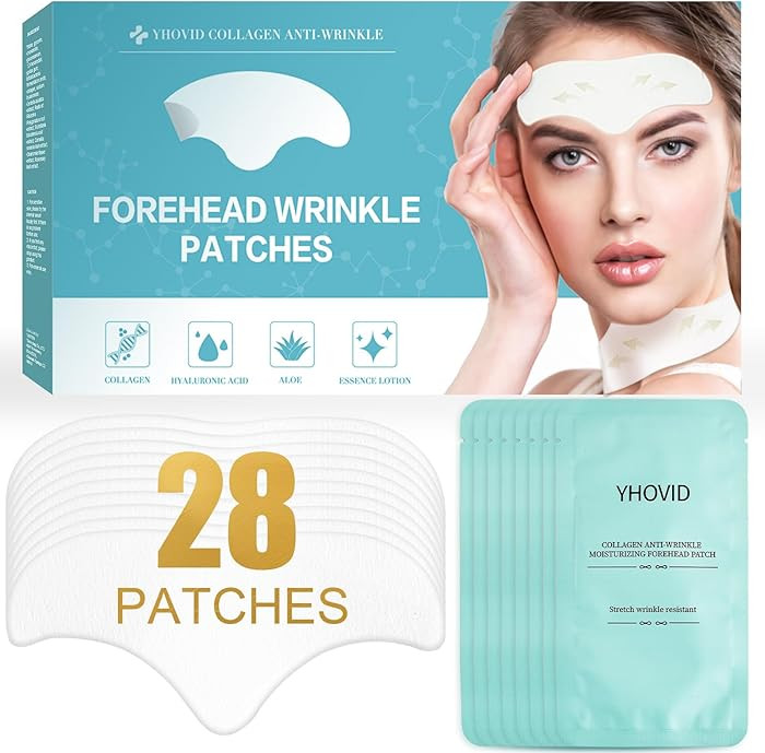28 Pcs Forehead Wrinkle Patches - Anti Wrinkle Facial Patches with Collagen and Vitamin E for Fac... | Amazon (US)