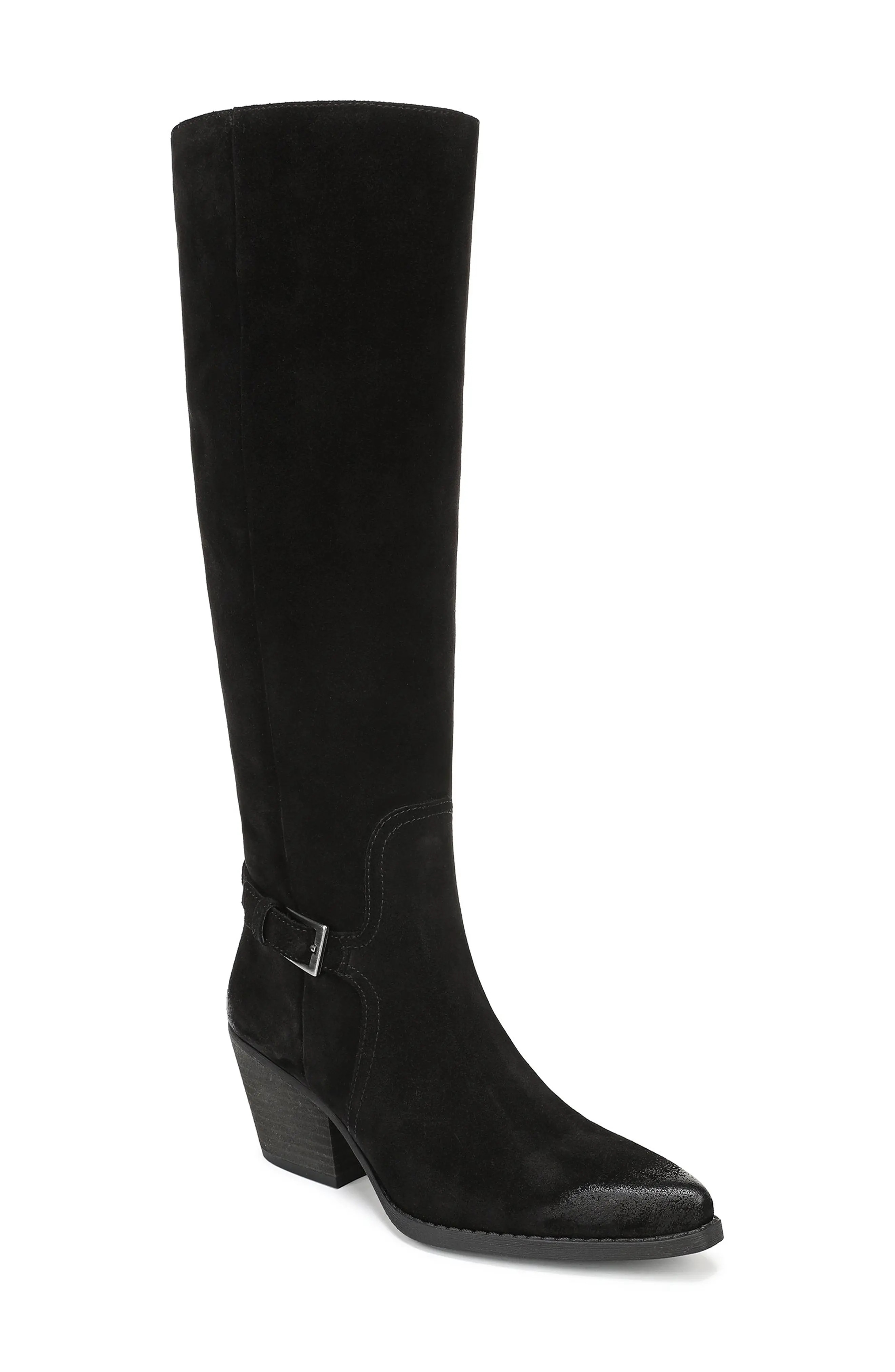 Sam Edelman Wren Buckle Knee High Boot in Black at Nordstrom, Size 11 Wide Calf | Nordstrom