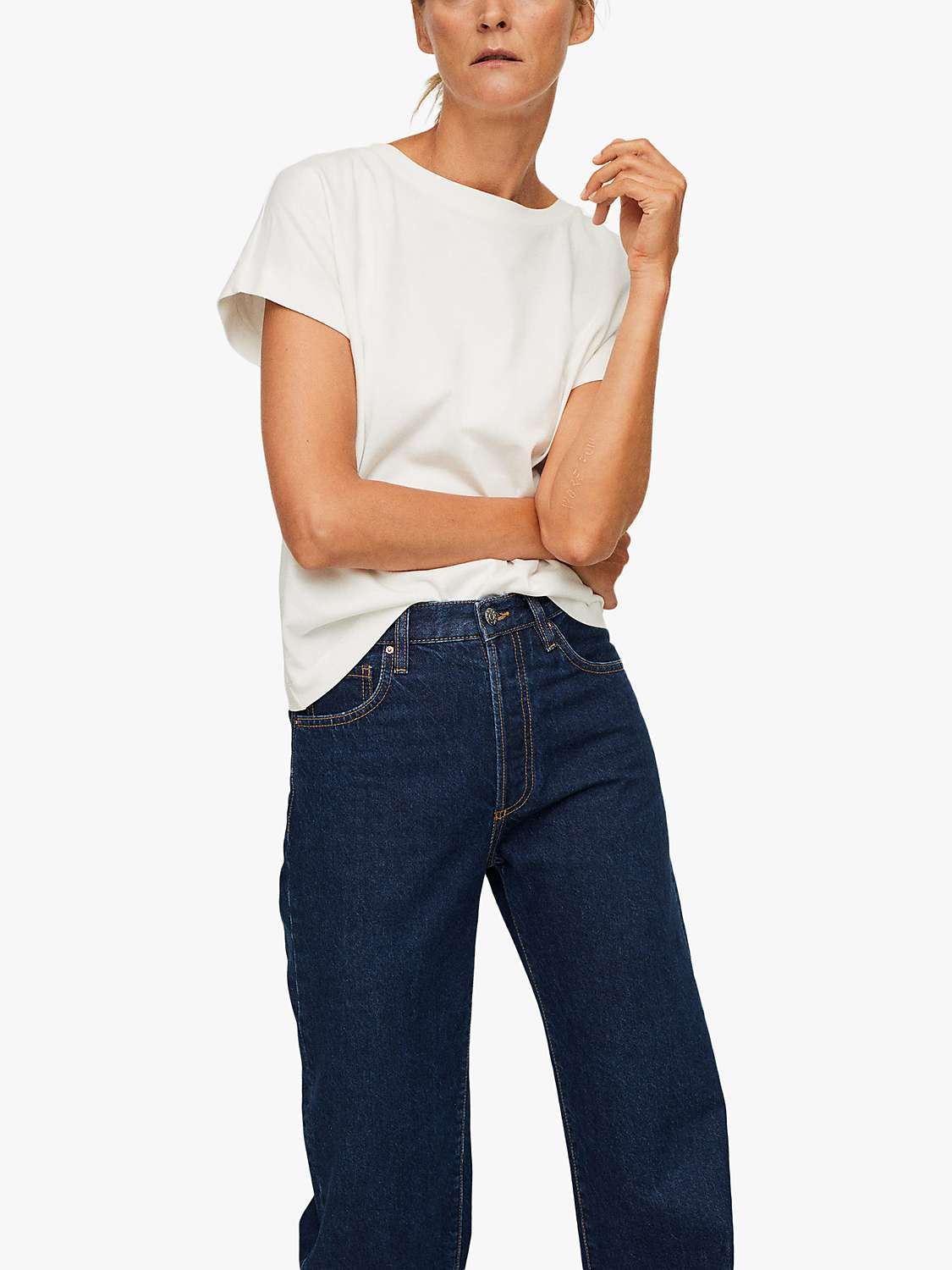 Mango Nora Wide Leg Jeans, Open Blue | John Lewis (UK)