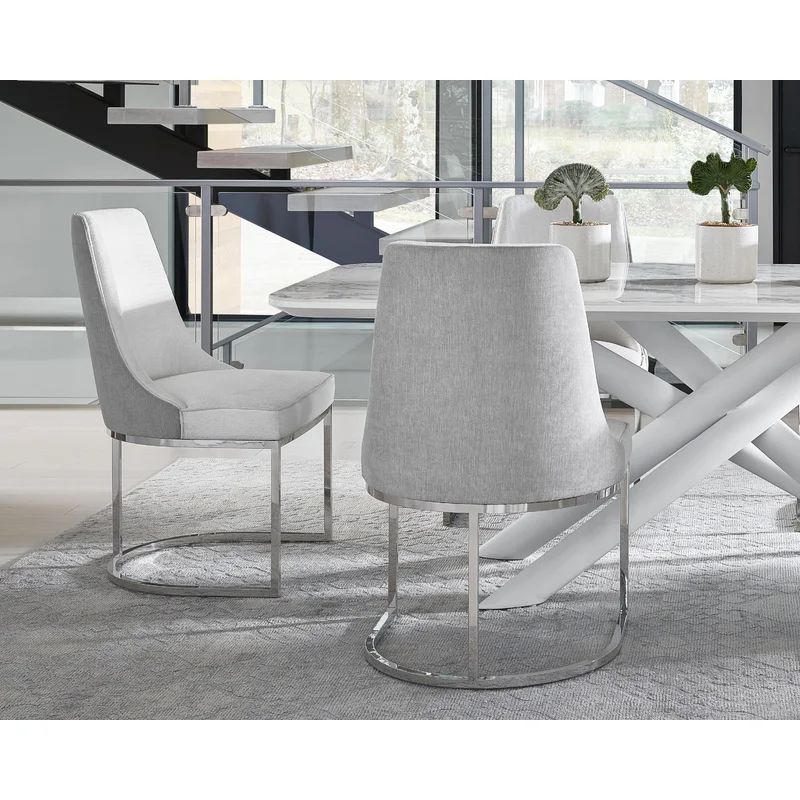 Modern Upholstered Side Chair in White | Wayfair North America