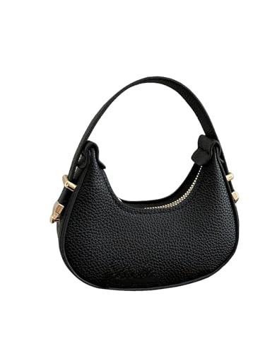 Milumia Women's Leopard Print Hobo Leather Clutch Purse Top Handle Mini Handbags Black One Size | Amazon (US)
