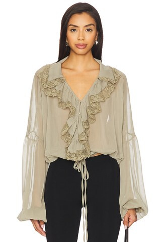 SNDYS Pearl Top in Khaki from Revolve.com | Revolve Clothing (Global)