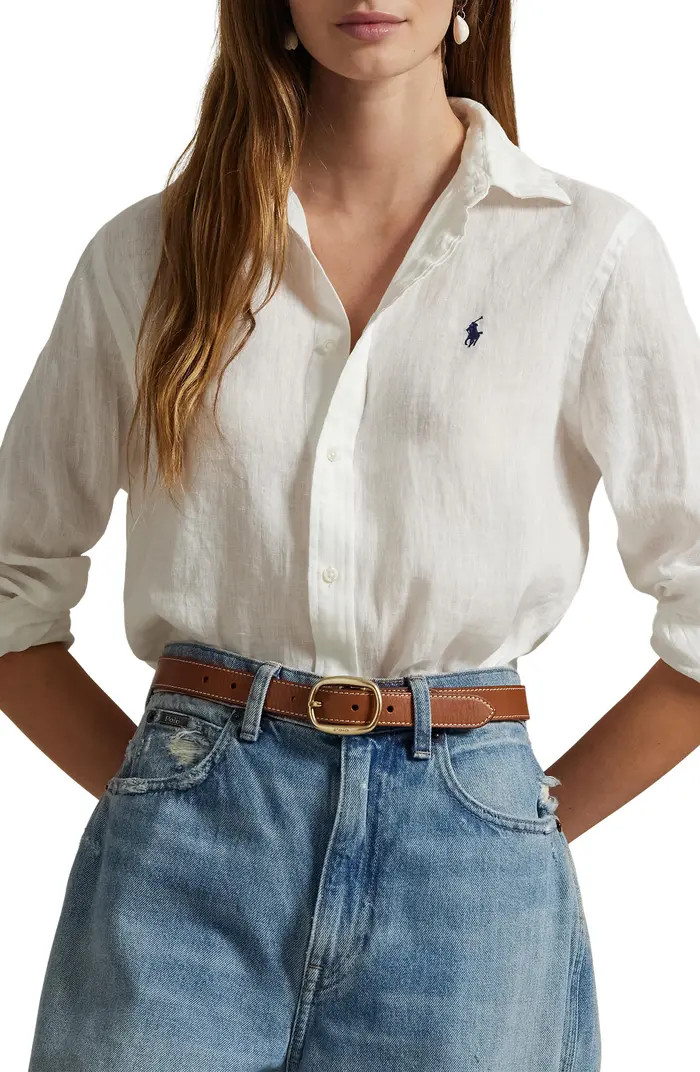 Classic Fit Linen Button-Up Shirt | Nordstrom
