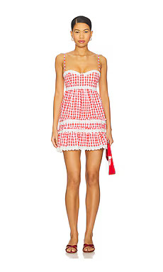 MAJORELLE Roxy Mini Dress in Red & White Check from Revolve.com | Revolve Clothing (Global)