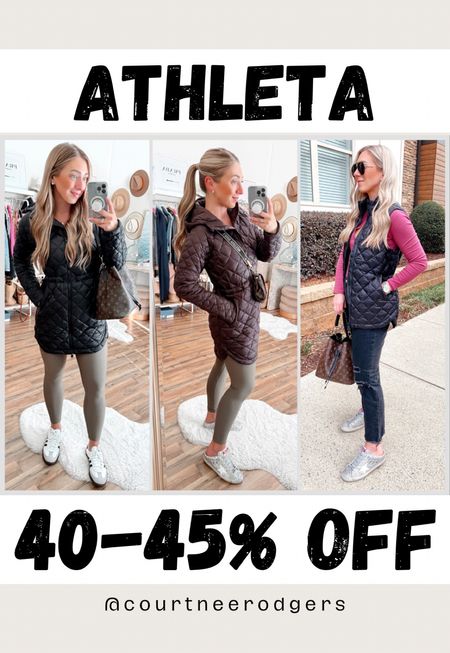 Athleta 40-45% off!! These run naturally oversized/big! I’m a size 2/4 and I wear size XS in all pieces! I have the long coat in black, brown and the vest in black! 

Athleta, Black Friday, best seller, athleisure, activewear, winter coats, cyber week, fitness, vests, puffer coat 

#LTKGiftGuide #LTKsalealert #LTKCyberWeek