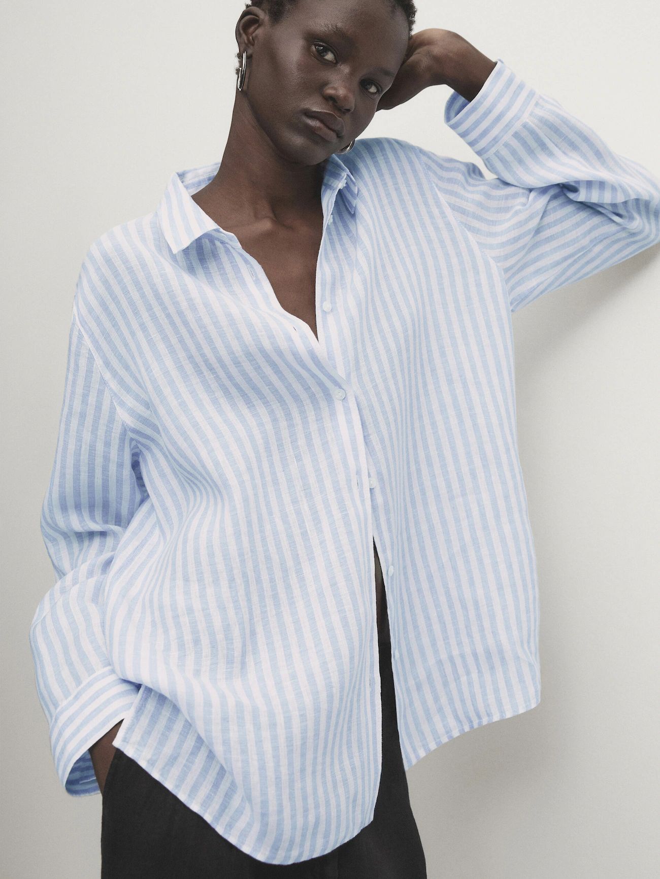 100% linen striped shirt | Massimo Dutti (US)