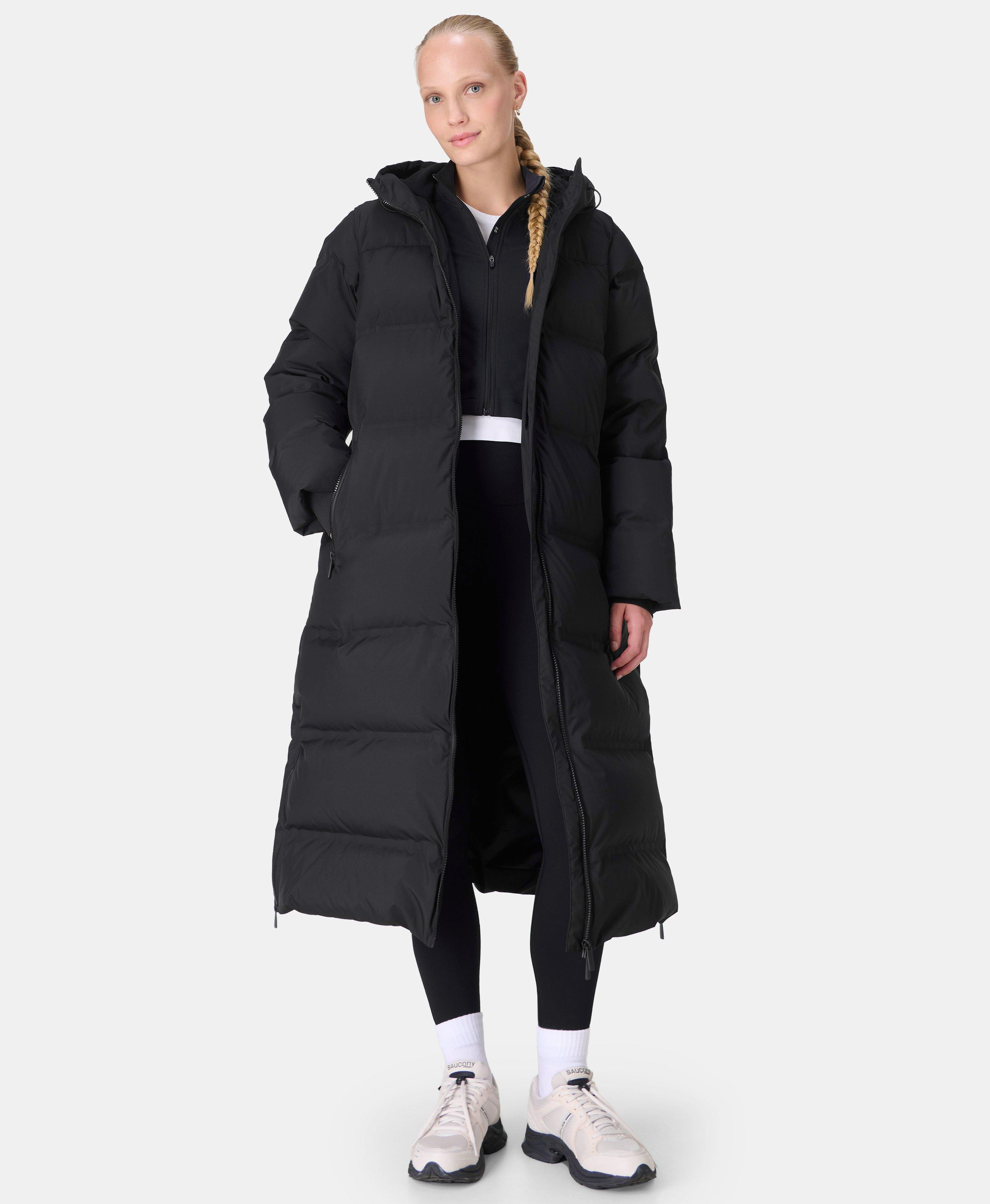 Nimbus Longline Waterproof Puffer - Black | Women's Jackets + Coats | Sweaty Betty | Sweaty Betty UK