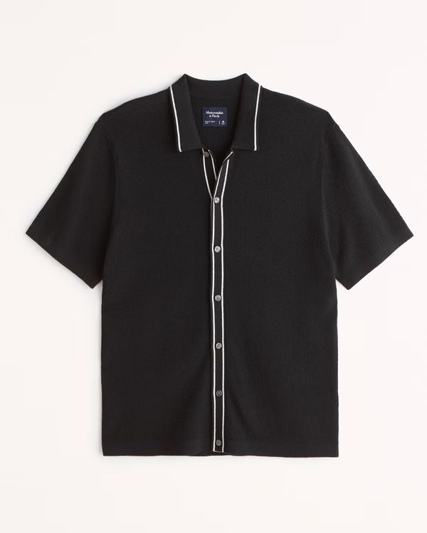 Tipped Button-Through Sweater Polo | Abercrombie & Fitch (US)