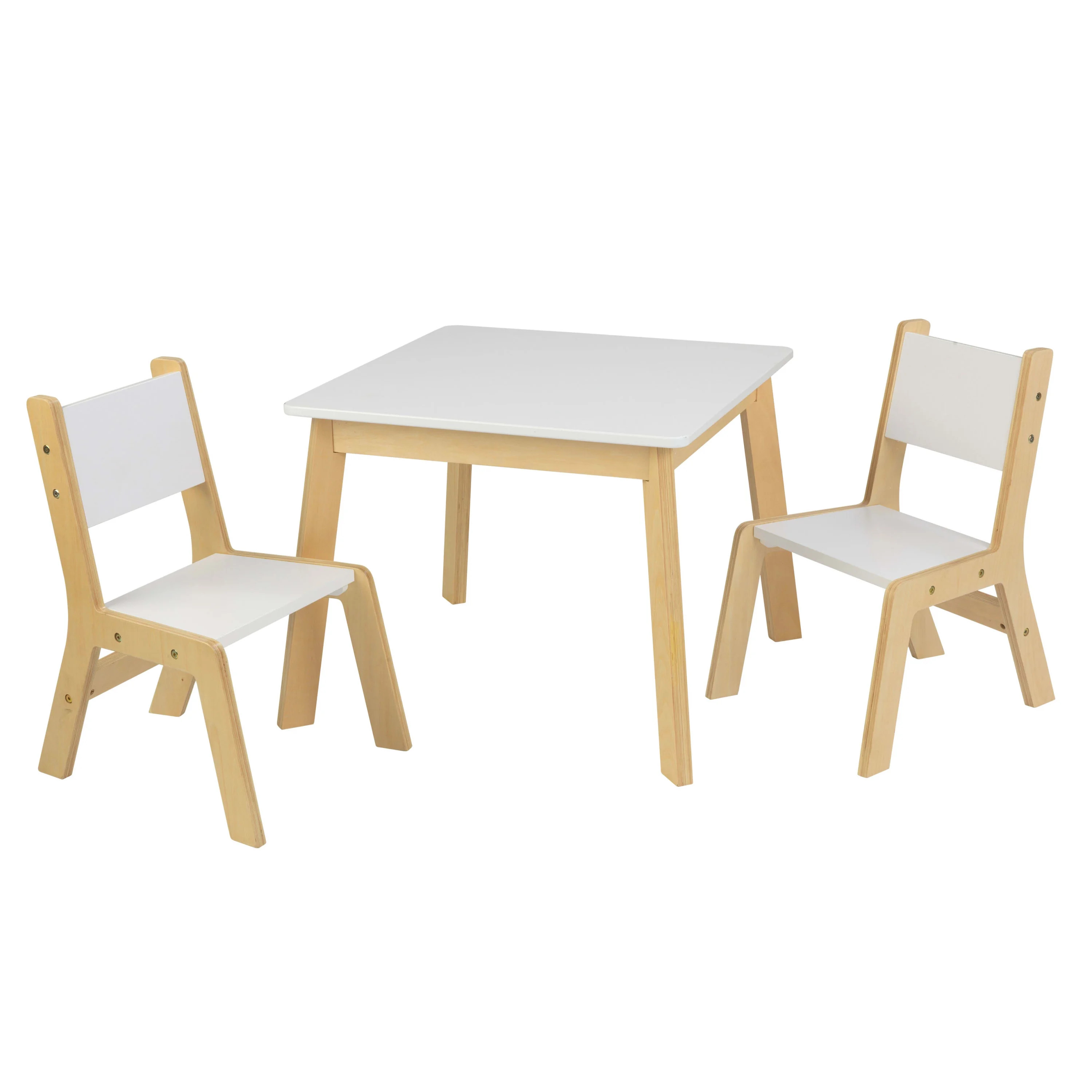 KidKraft Children's Modern Table and Chair Set, White & Natural | Walmart (US)