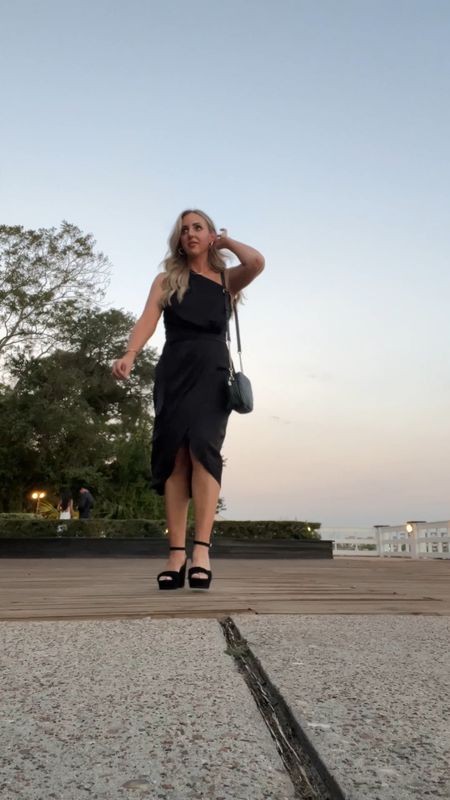 Amazing cocktail look! This dress is an Amazon find! Shoes are Walmart and sold out so I’m linking a similar option. Purse is amazon too! 

#LTKunder50