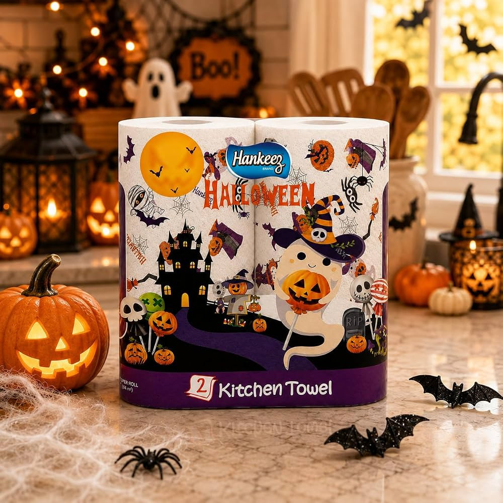 Halloween Printed Paper Towels, 2 Rolls - 2-Ply - 70 Sheets per Roll - Absorbent, Spooky Hallowee... | Amazon (US)