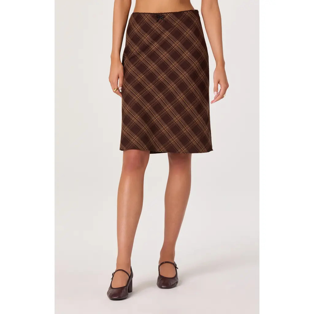 ASTR the Label Plaid Slip Skirt in Brown Plaid at Nordstrom Rack, Size X-Small | Nordstrom Rack