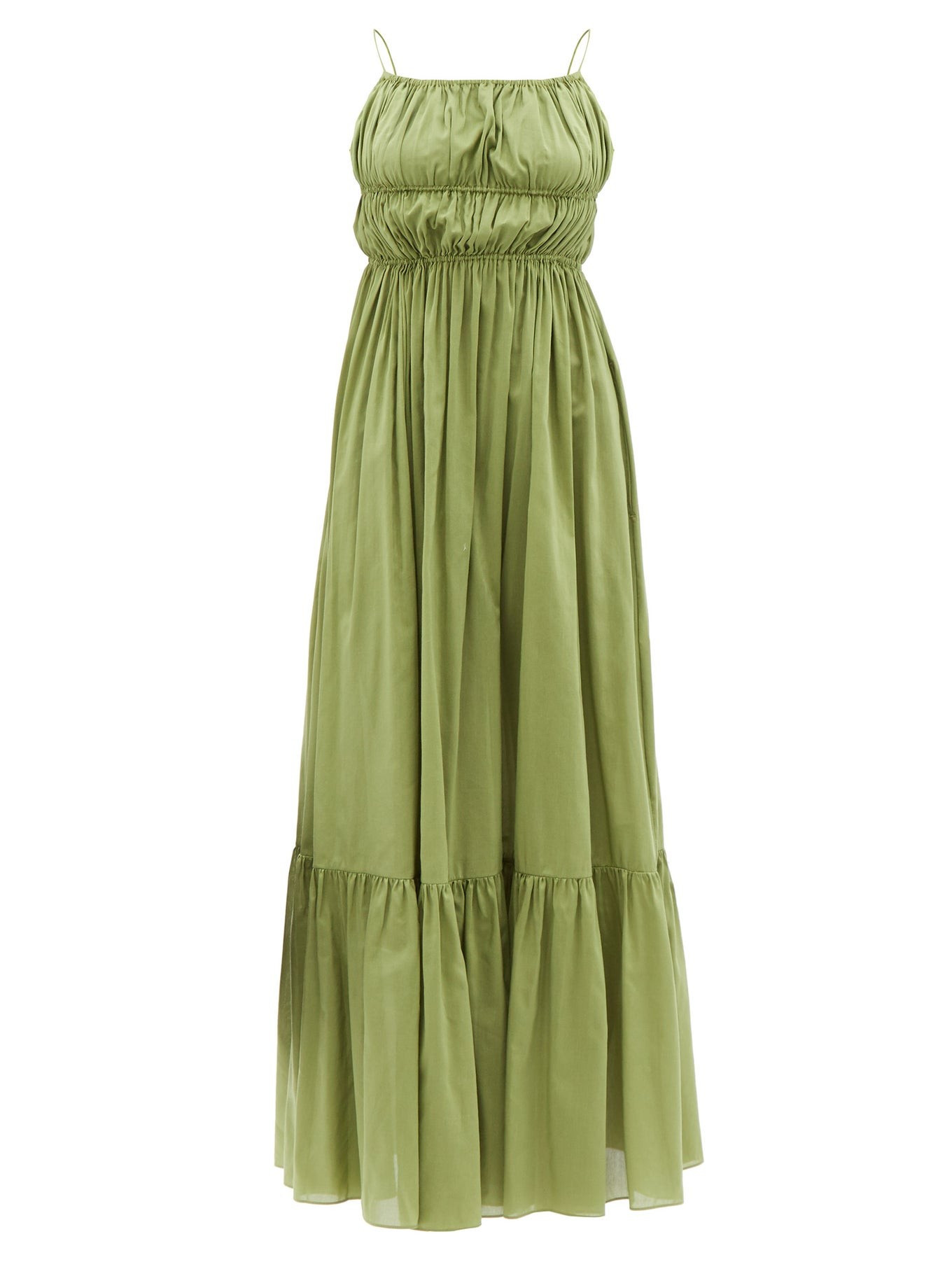 Gathered organic-cotton blend poplin dress | Matches (UK)