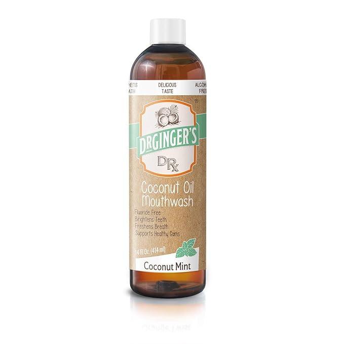 Dr. Ginger's Coconut Oil Pulling Mouthwash, 14 oz, 1 Count - Coconut Mint Flavor | Amazon (US)