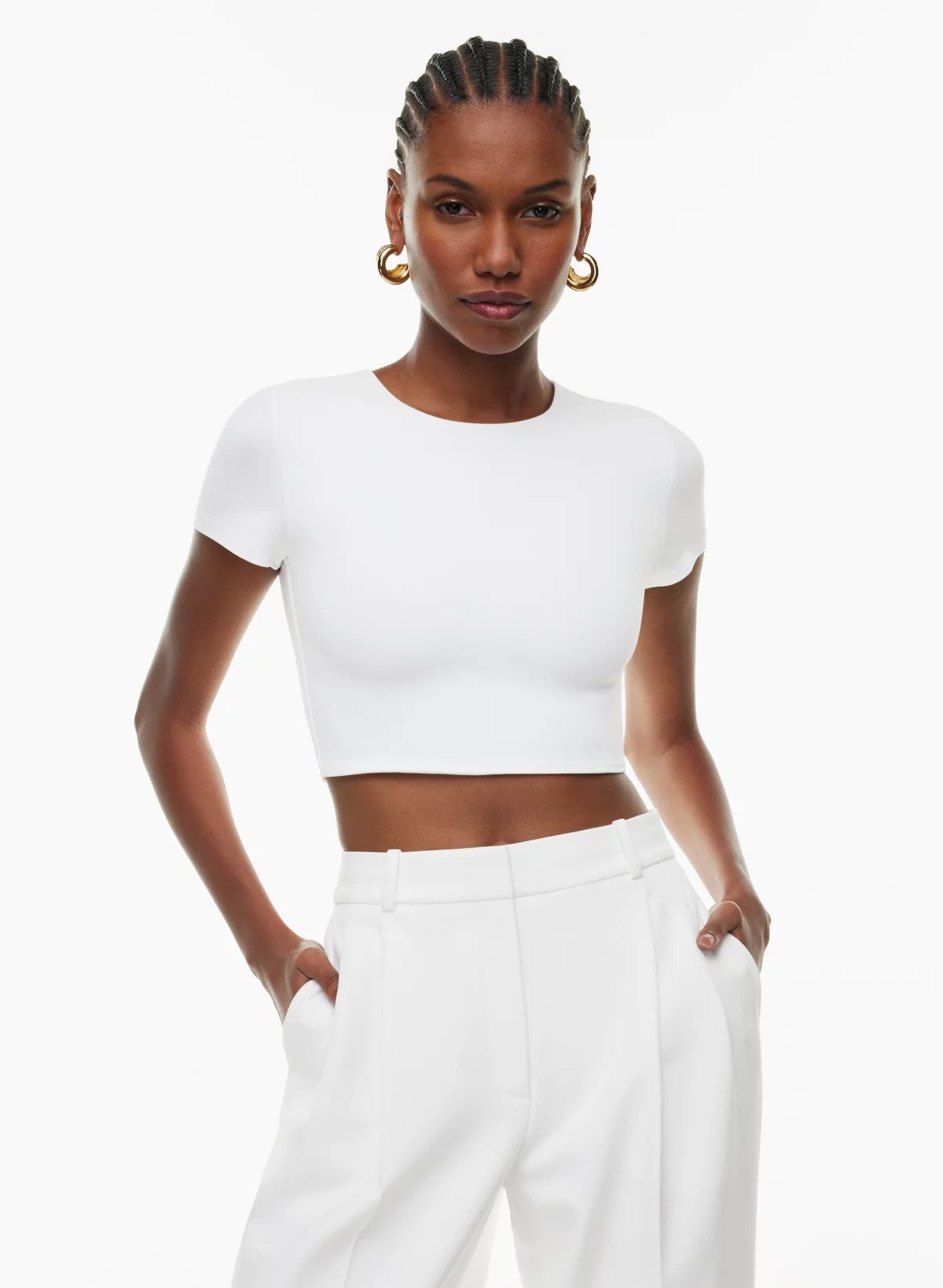 CONTOUR CREW CROPPED T-SHIRT | Aritzia
