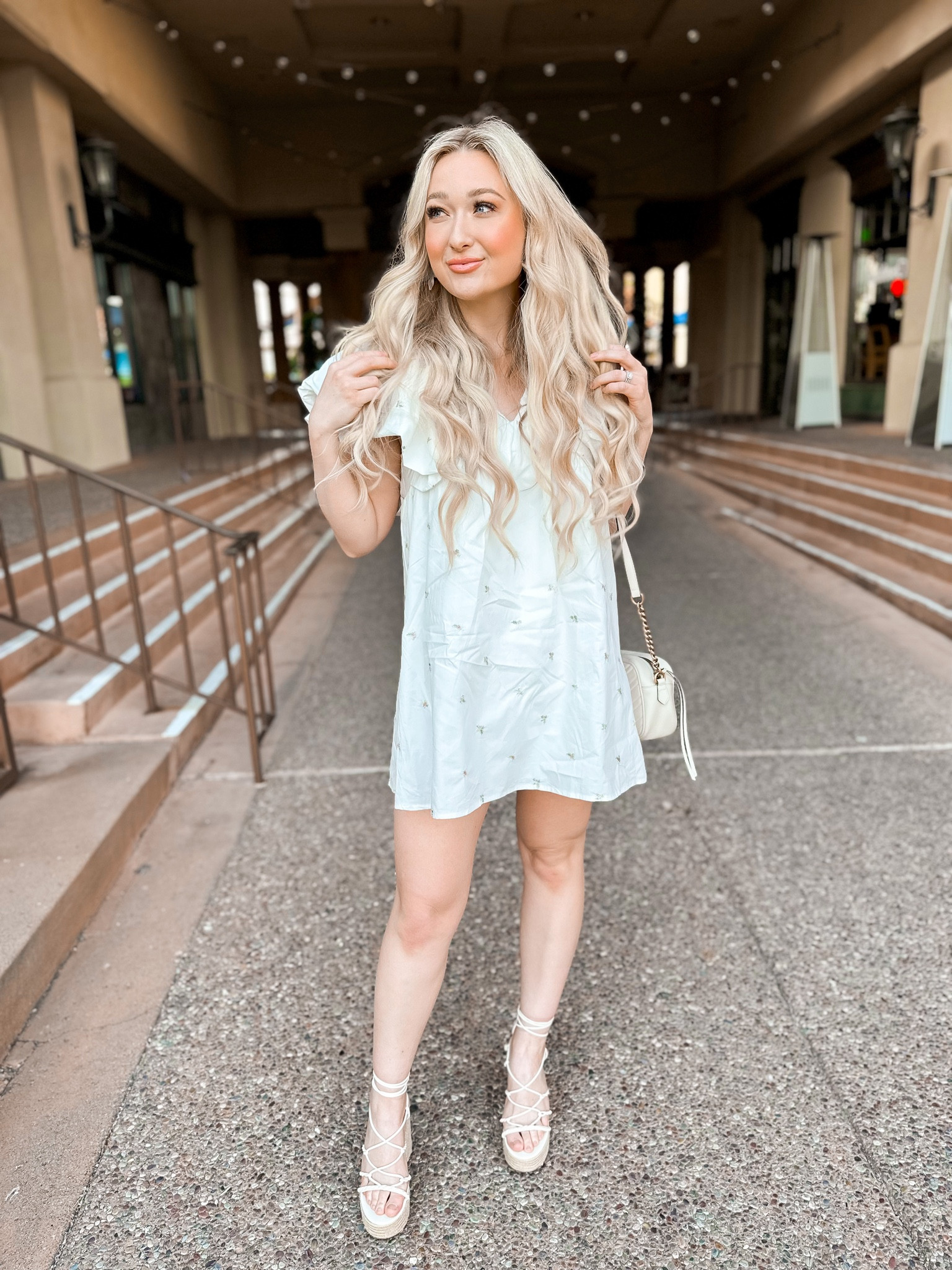 Dress in flourish in frills. 