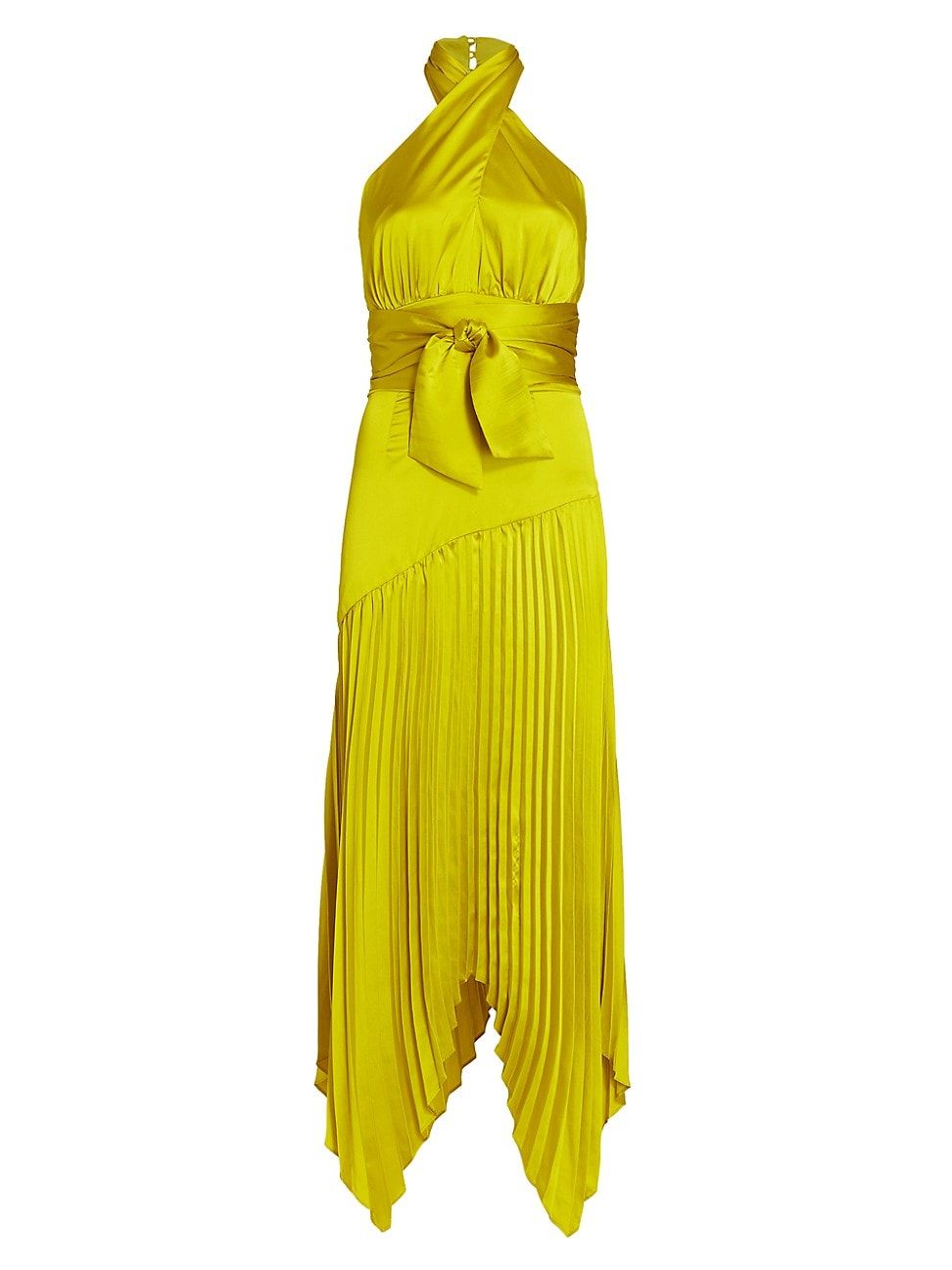 Women's Dixon Satin Halter Dress - Citrine Green - Size 2 | Saks Fifth Avenue