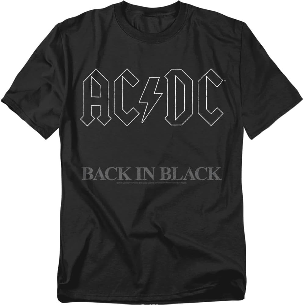 Popfunk ACDC Back in Black Logo Rock Album T-Shirt, | Amazon (US)
