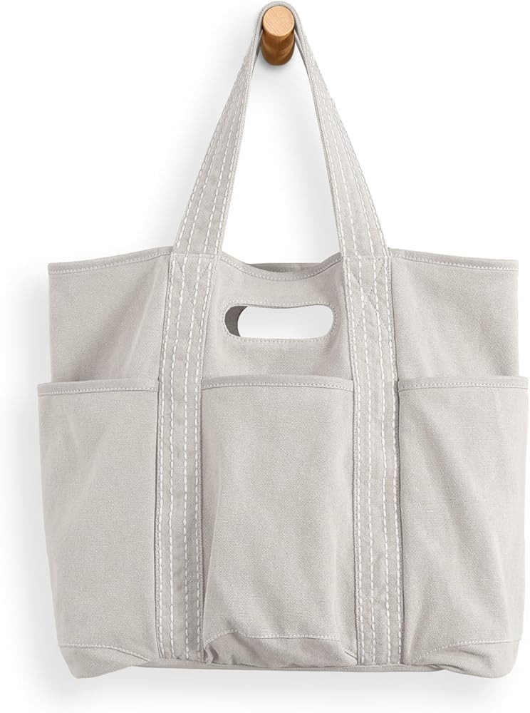 ODODOS 29L Oversized Canvas Tote Bag Large Capacity Open Top Shoulder Bags for Gym Workout Shoppi... | Amazon (US)