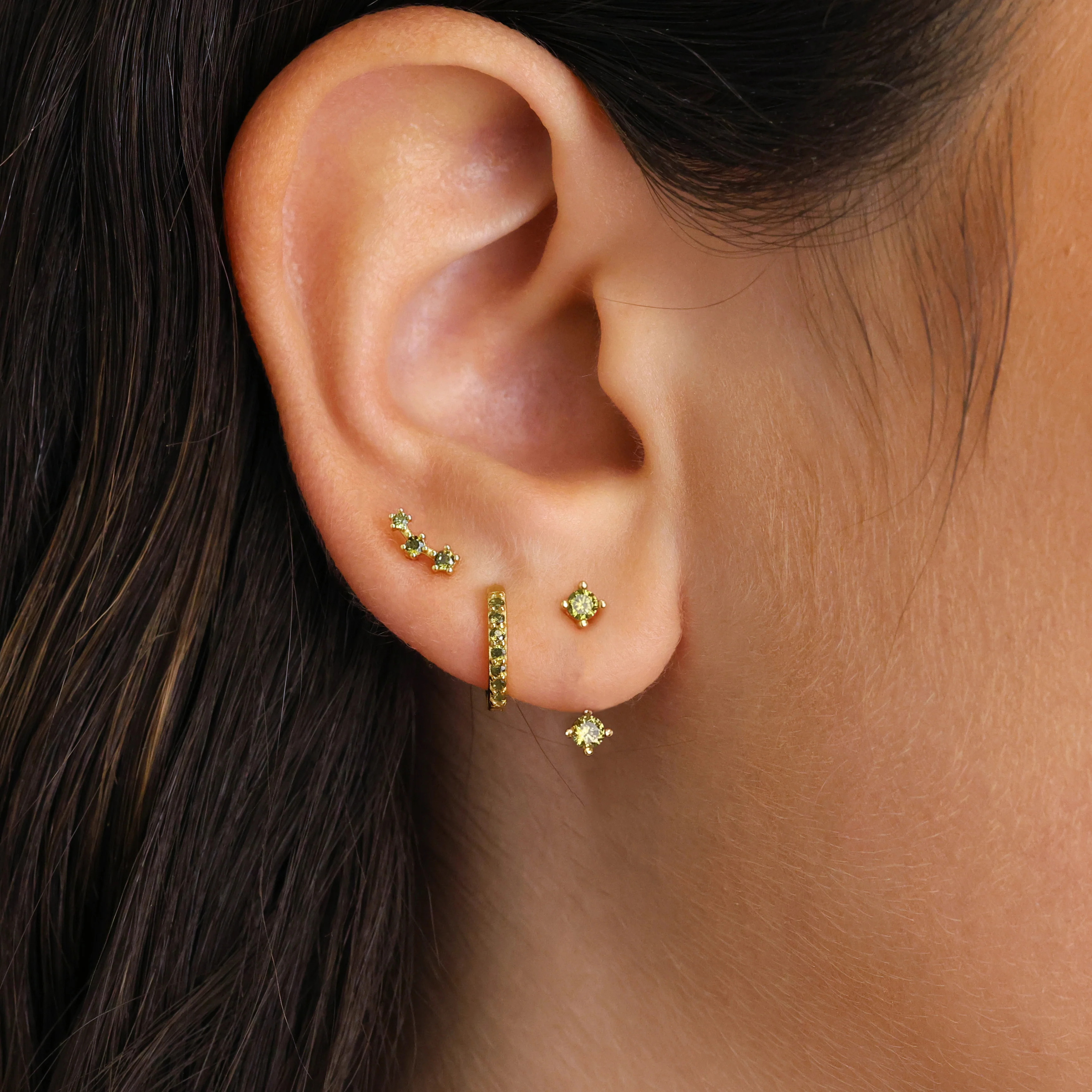 Peridot Astrid Hoop and Stud Earring Set eyrful | Eyrful Artistry