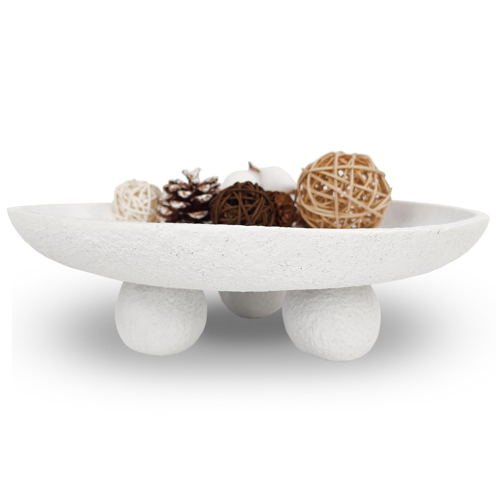 Modern Resin Pedestal Bowl – Textured Decorative Dish with Sculptural 3-Leg Base, Minimalist St... | Amazon (US)