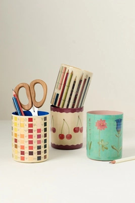 Roomytown Enamel Pen Pot | Anthropologie (US)